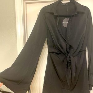 Whitefox button shirt tie dress NWT